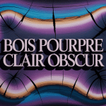 Gros plan artistique bois pourpre clair obscur avec veines contrastées