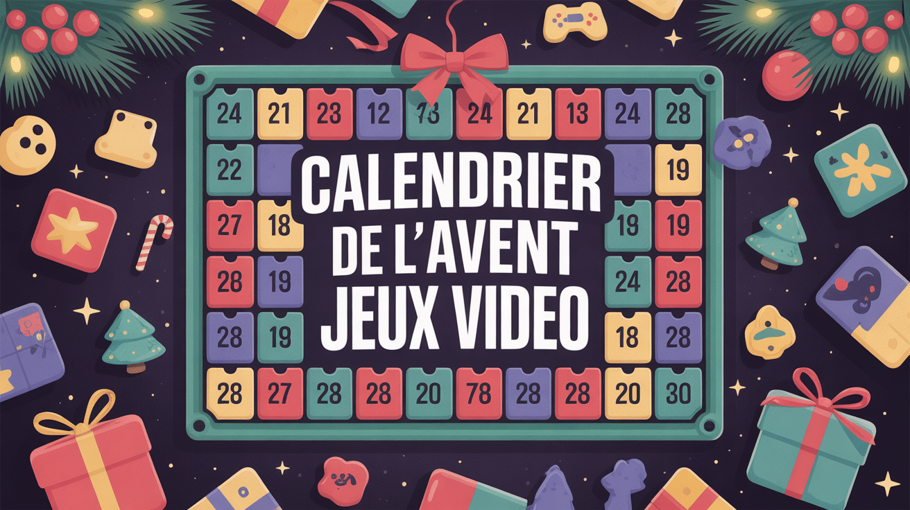 calendrier de l'avent jeux vidéo coloré et festif