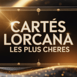 Carte Lorcana la plus chere dorée avec effet scintillant