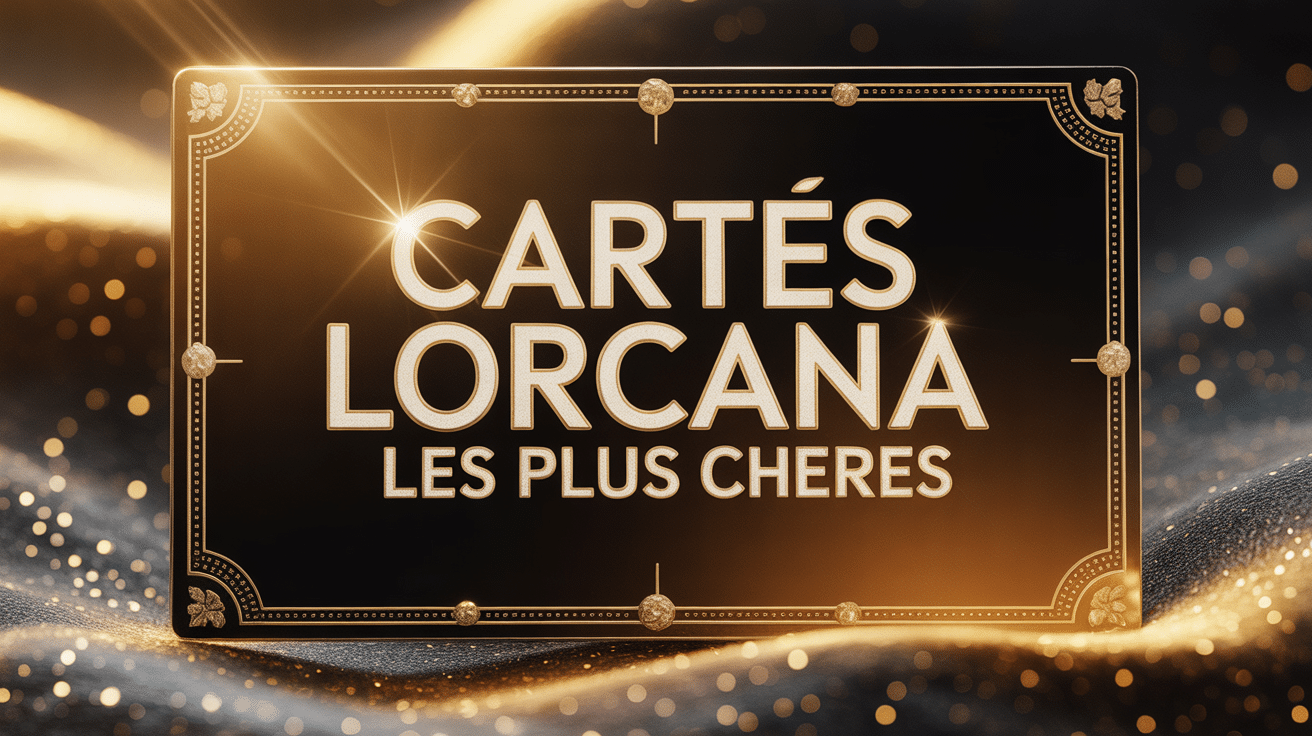 Carte Lorcana la plus chere dorée avec effet scintillant