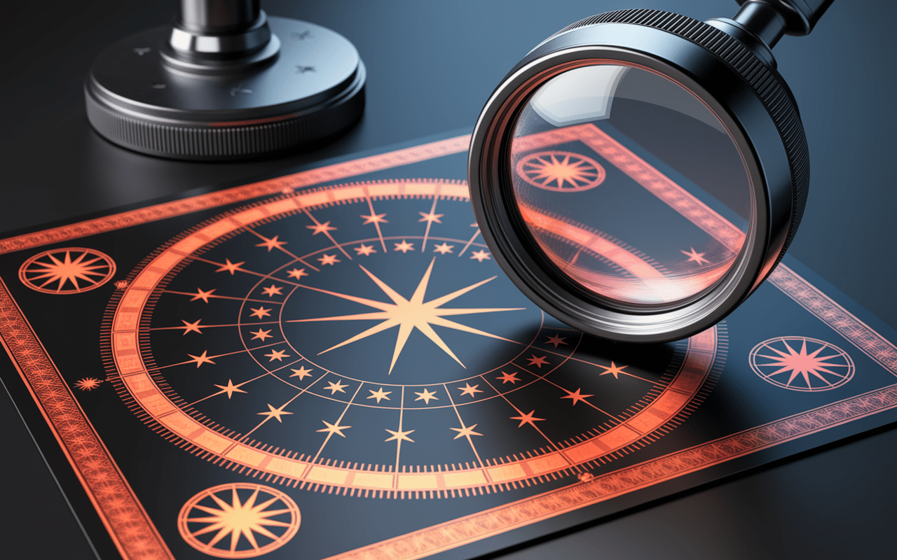 Gros plan sur carte pokémon rare holographique sous loupe