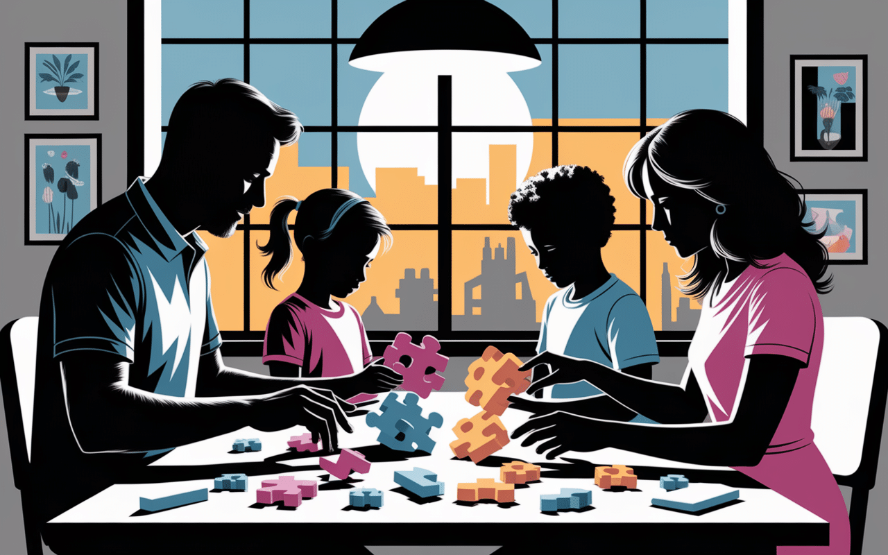 cubissimo famille autour table pieces 3d