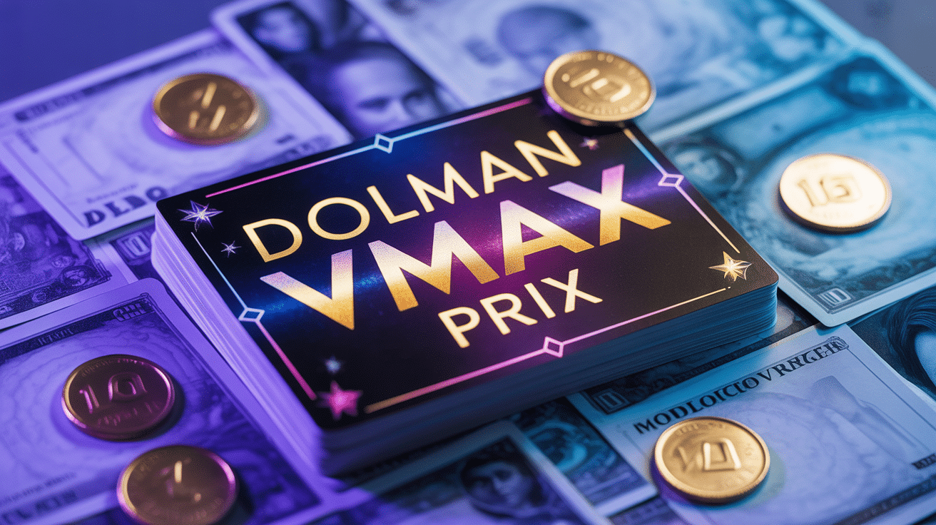 Carte de Dolman VMAX brillante avec pièces et billets, dolman vmax prix