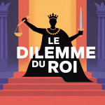 Le dilemme du roi roi silhouette trône balance épée