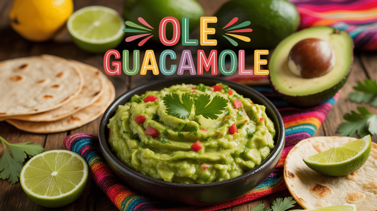 olé guacamolé bol de guacamole tortillas avocats citron ambiance mexicaine
