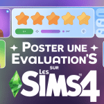 Poster une evaluation Sims 4 interface et etoiles dorées