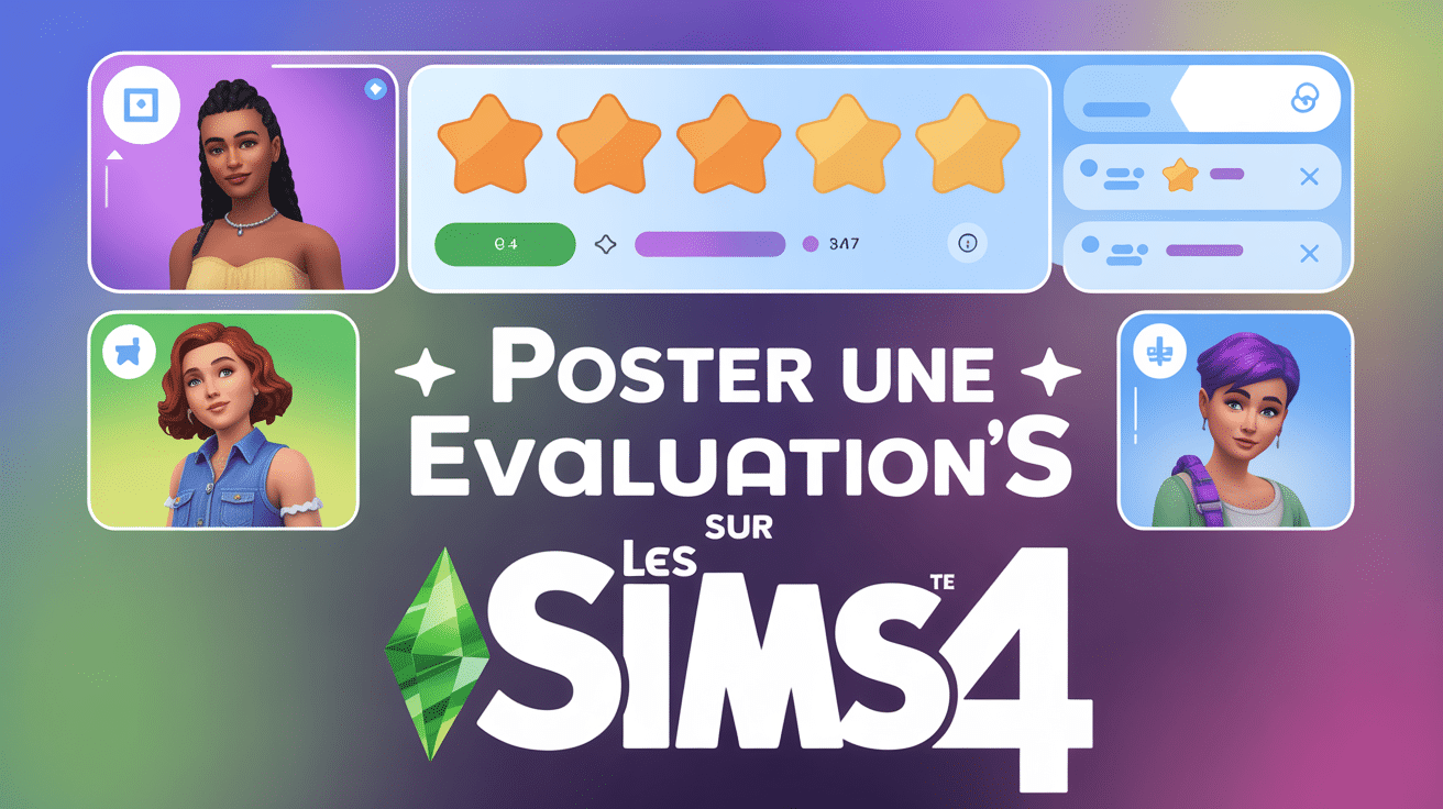 Poster une evaluation Sims 4 interface et etoiles dorées