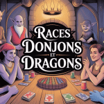 illustration race donjon et dragon autour table jeu