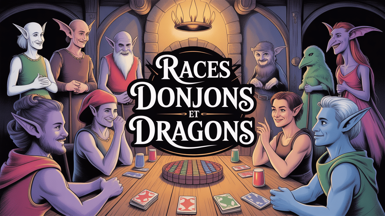 illustration race donjon et dragon autour table jeu
