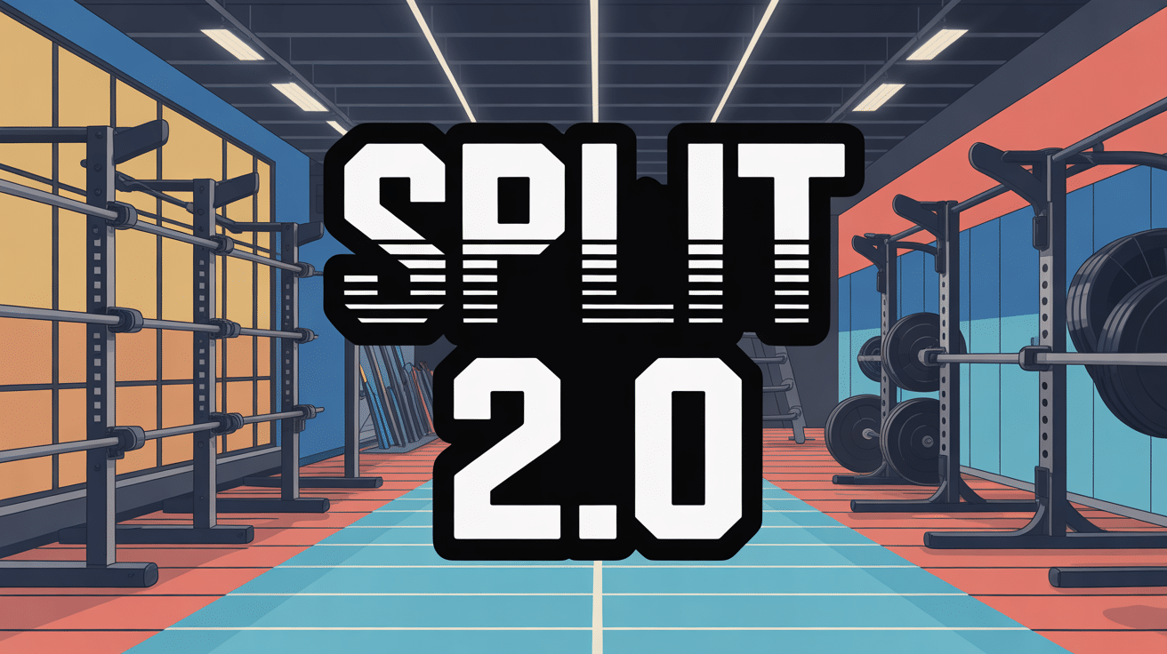 illustration split 2.0 salle musculation stylisée