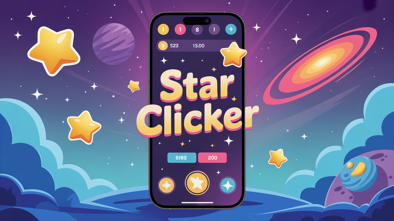 star clicker interface mobile avec score et étoiles