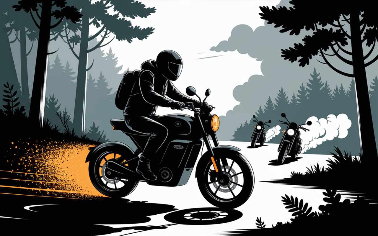 stark varg moto électrique silencieuse forêt