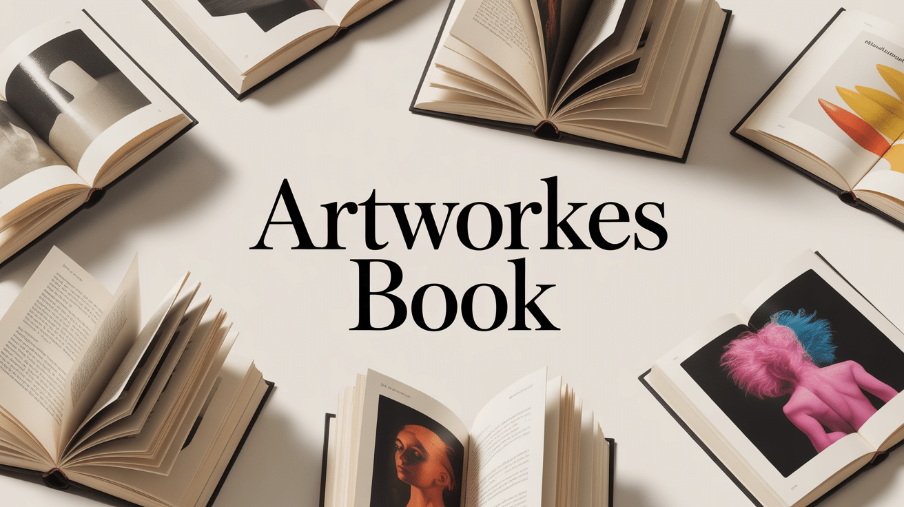 artworks book plusieurs livres d'art ouverts ambiance moderne