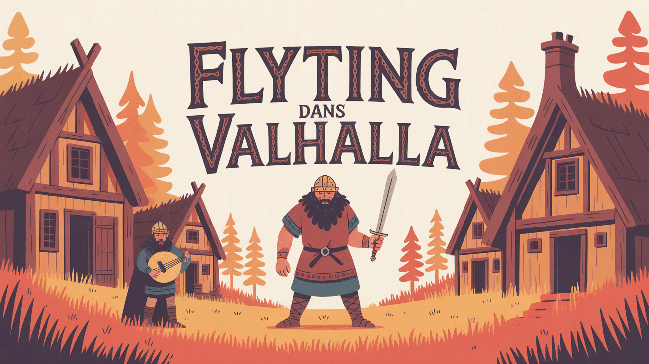 assassin creed valhalla joute verbale illustration guerrier viking barde