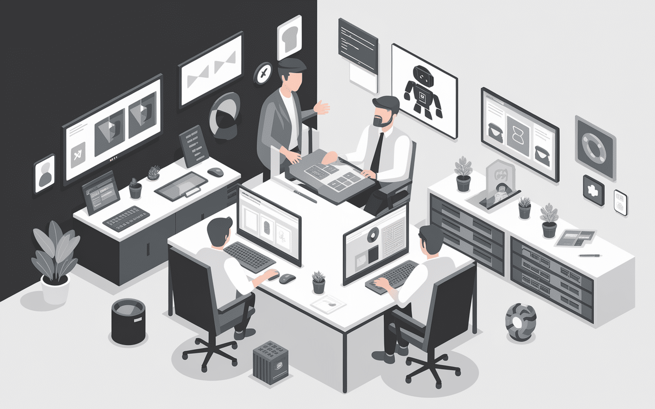 Développeurs créant Astro Bot en studio technologique