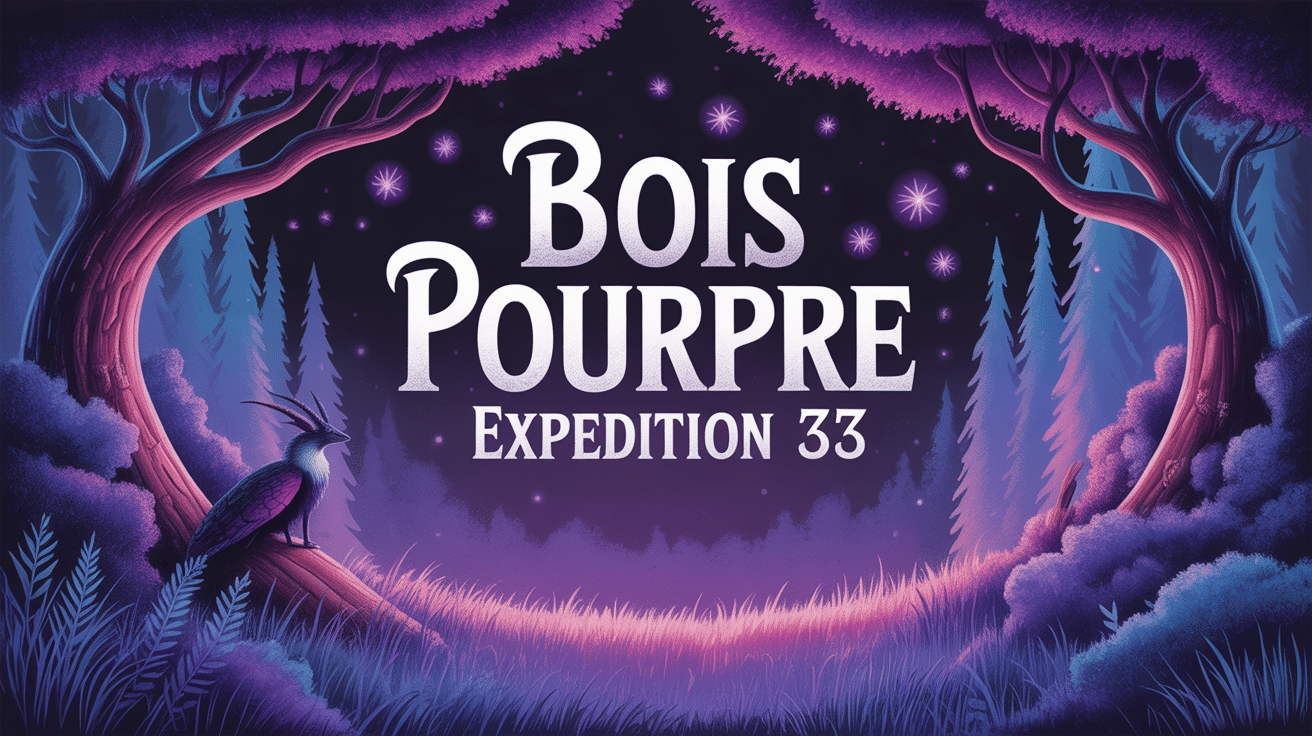 Forêt de bois pourpre Expedition 33 avec arbres violets
