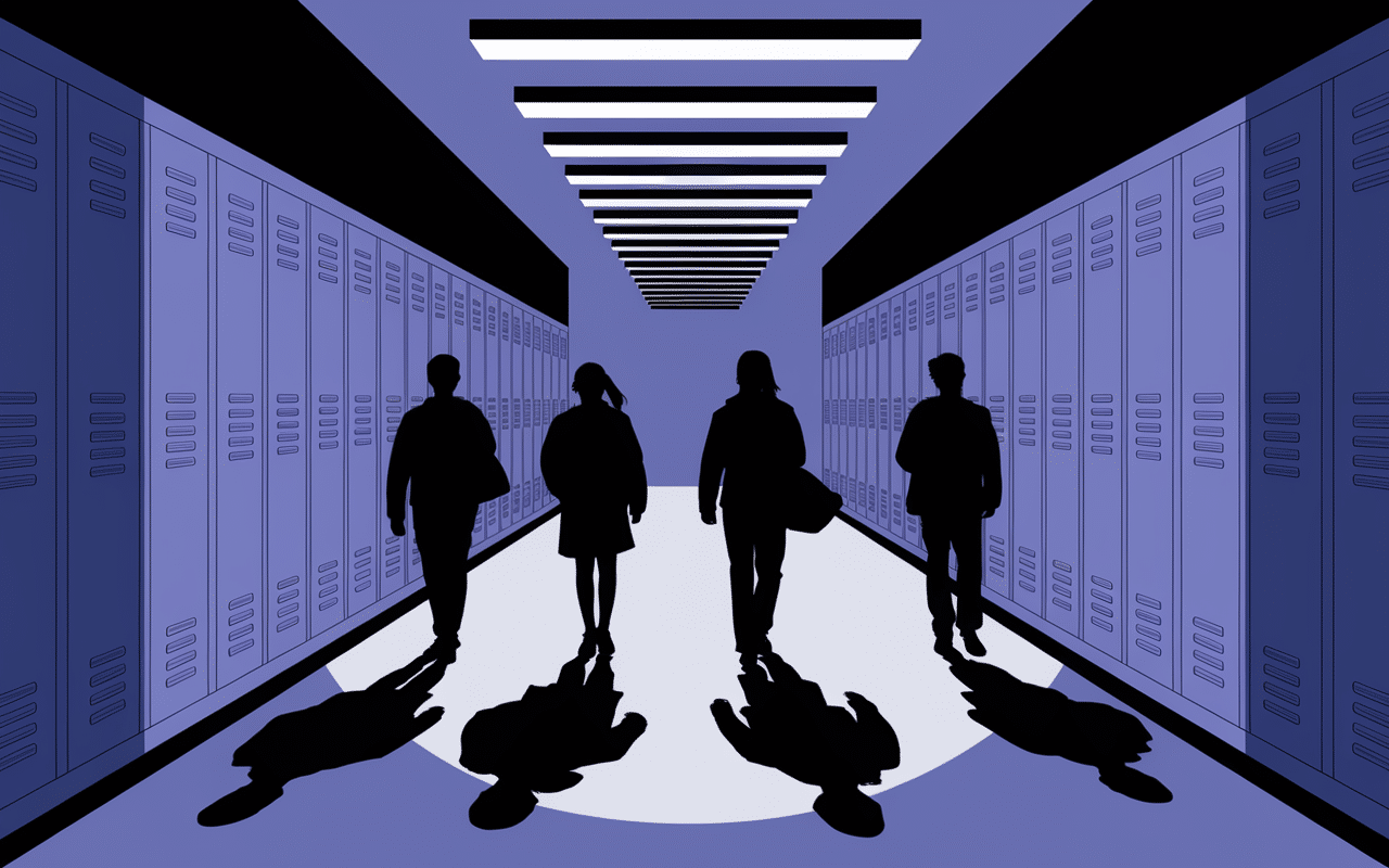 boss in school illustration couloir lycée