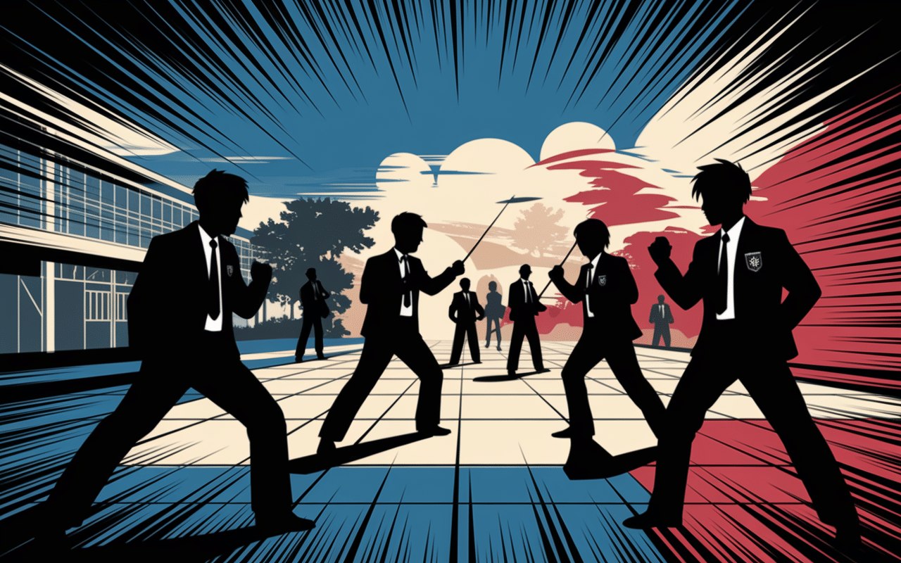 boss in school fr cour lycee combat webtoon