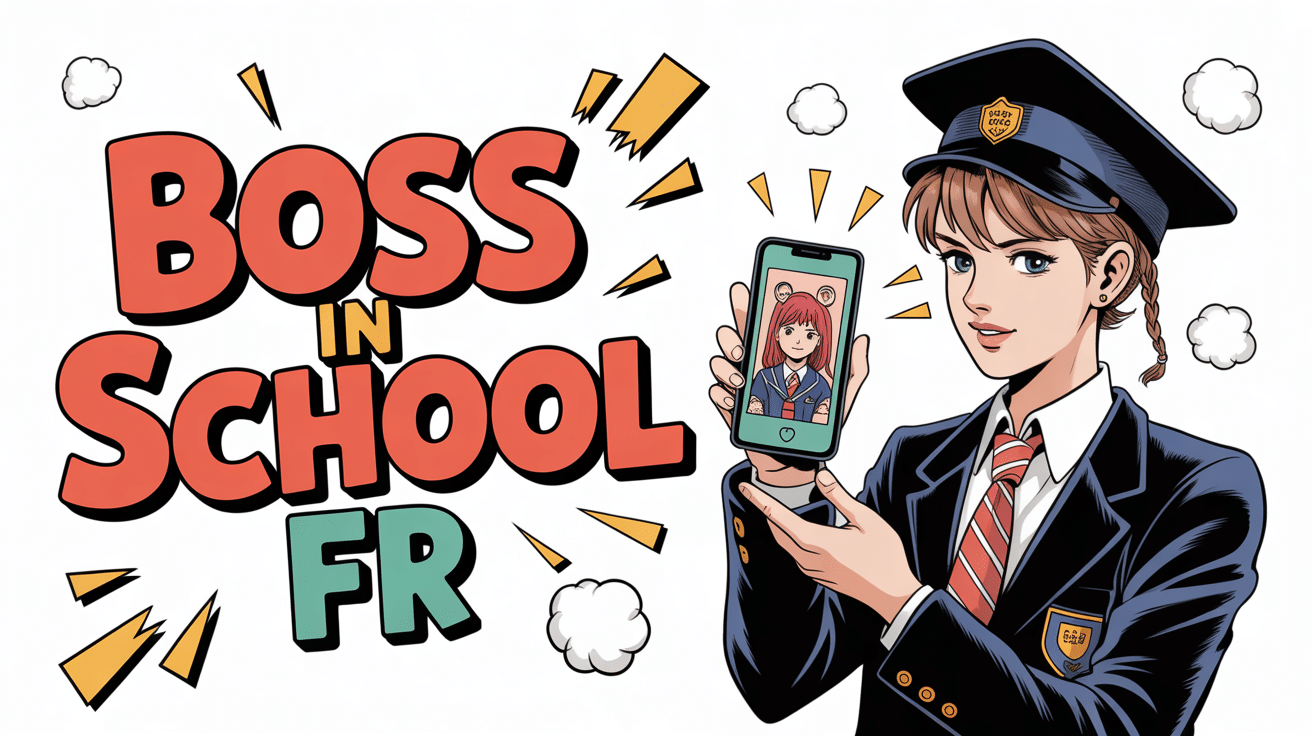 boss in school fr illustration lyceen smartphone
