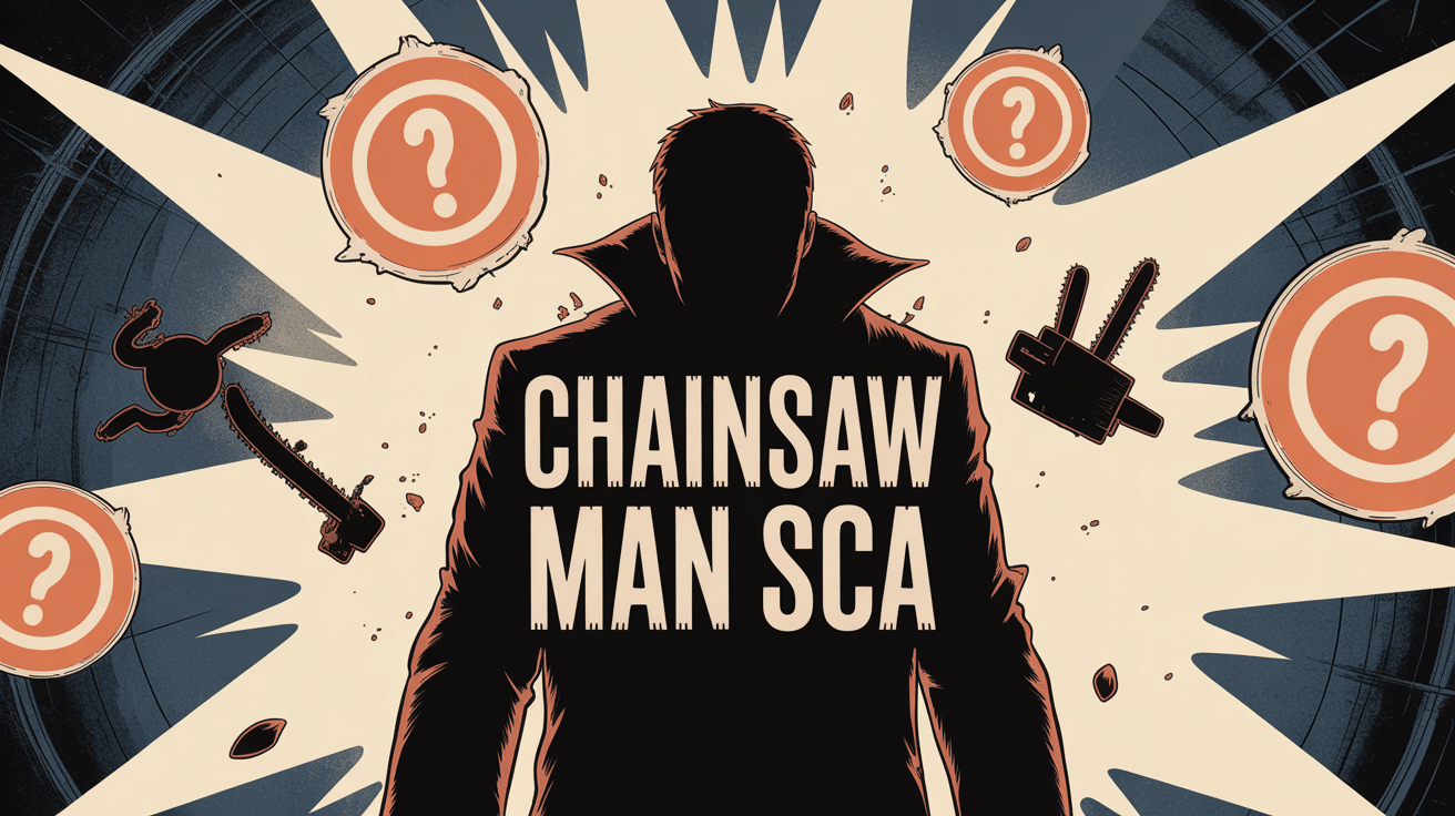 chainsaw man sca' personnage silhouette points interrogation