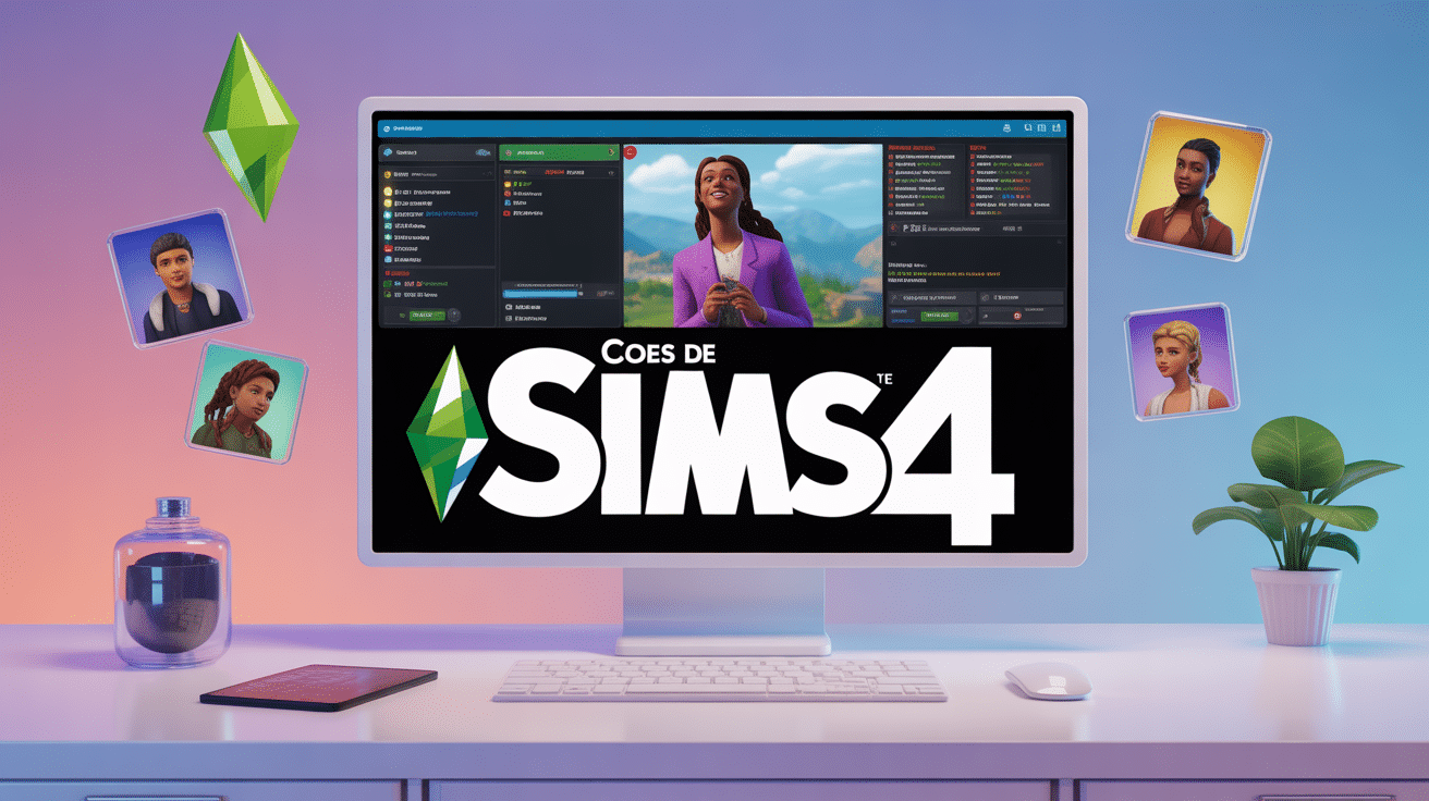 Console jeu code triche Sims 4 ouverte