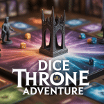Partie de Dice Throne Adventure plateau dés figurines