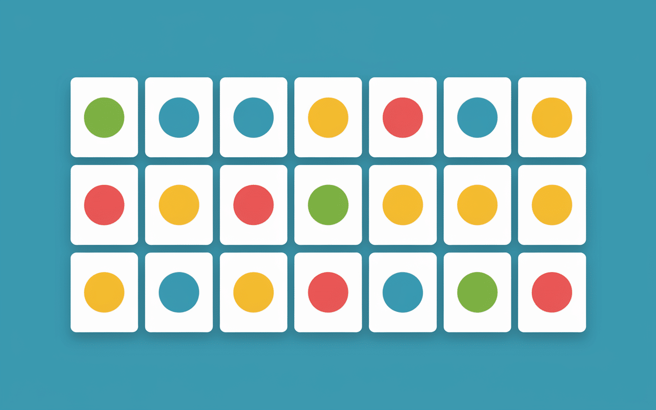 interface jeu de mémoire google cartes colorées