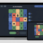interface de jeu de morpion google 3x3 sur écran, smartphone et tablette