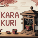 kara kuri automate en bois servant le thé avec mécanismes visibles