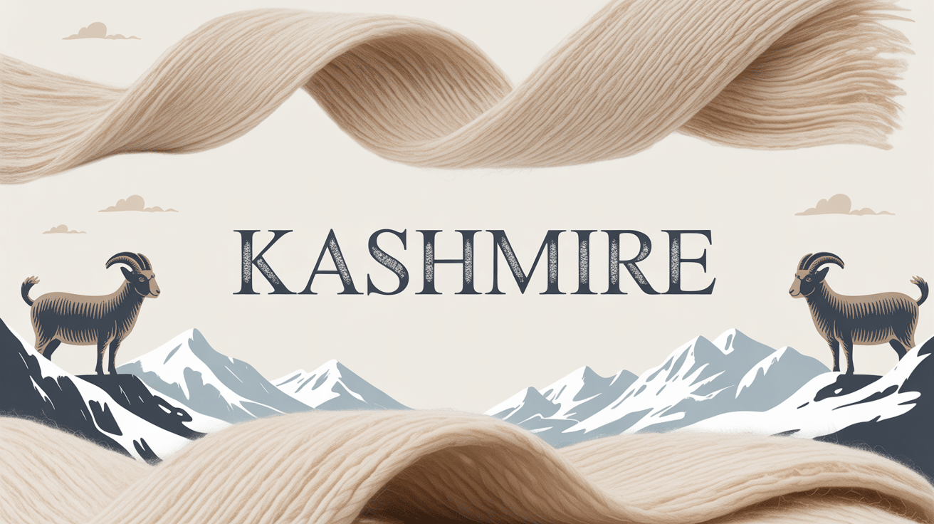 Illustration fibres kashmire chèvres montagnes