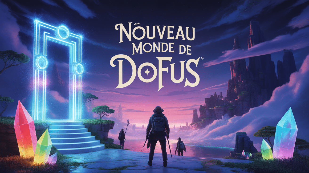 Paysage fantastique le nouveau monde dofus portails luminescents