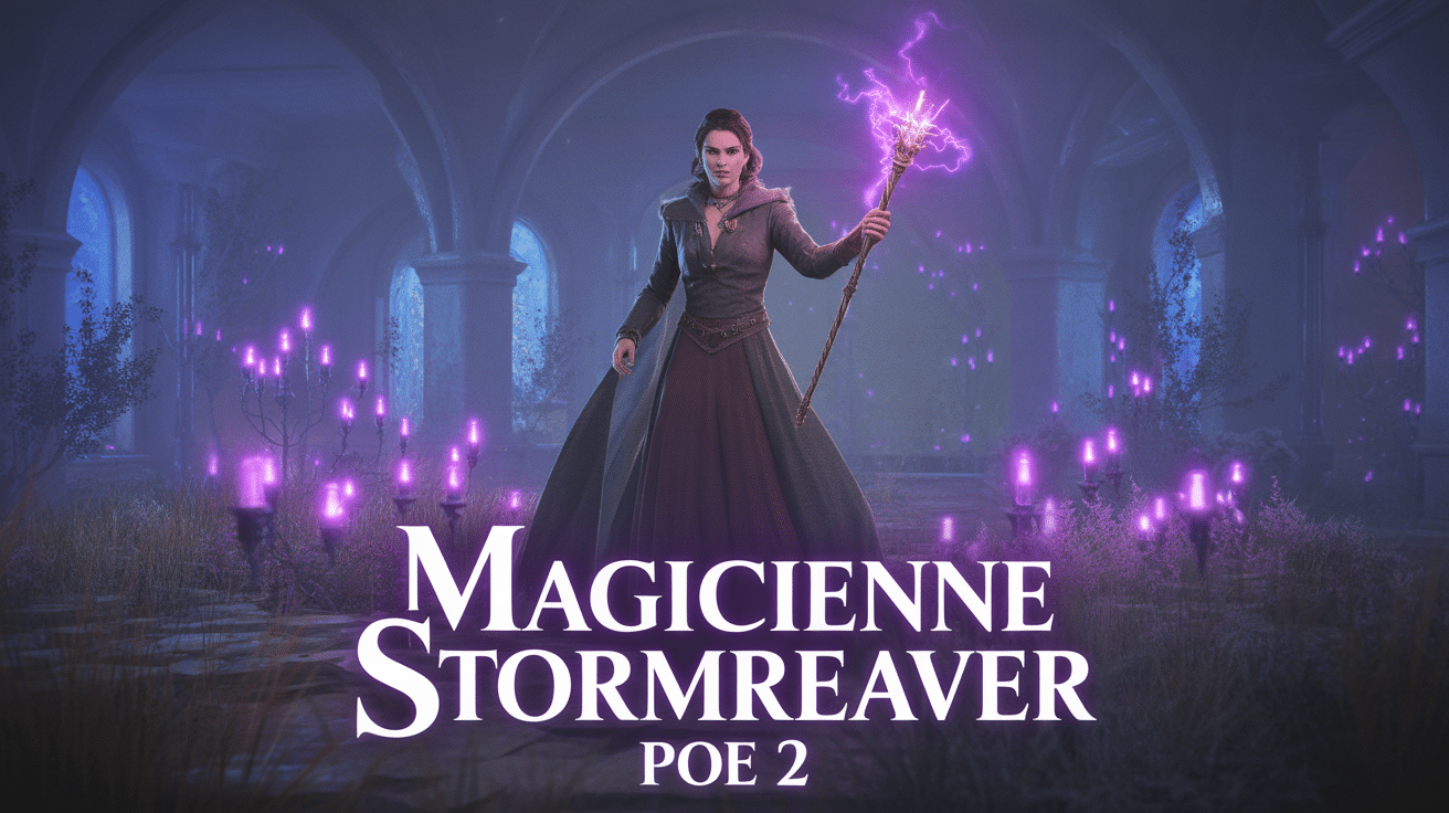magicienne stormreaver poe 2 entourée d’éclairs