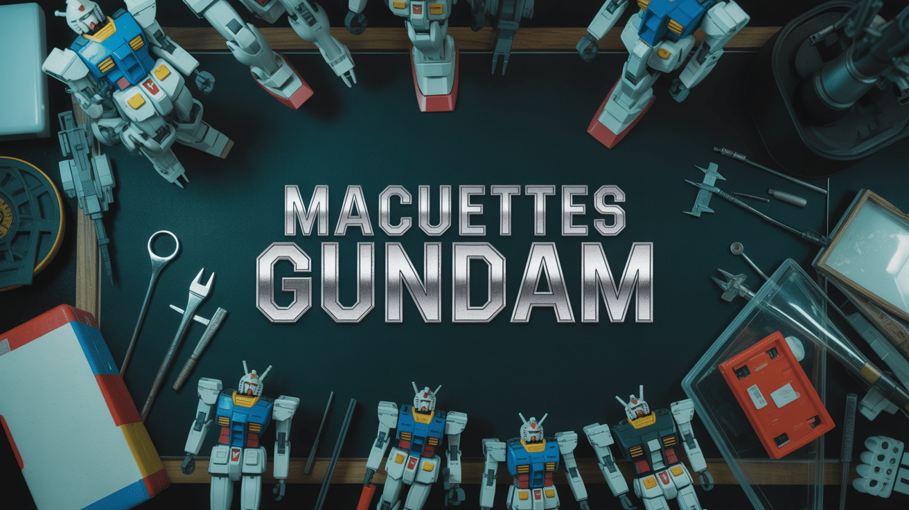 Atelier de maquettes Gundam et outils