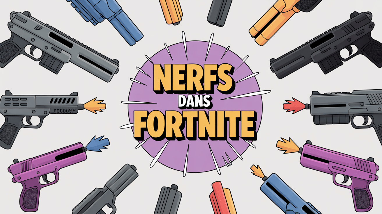Image de nerf fortnite avec armes et flèches rouges