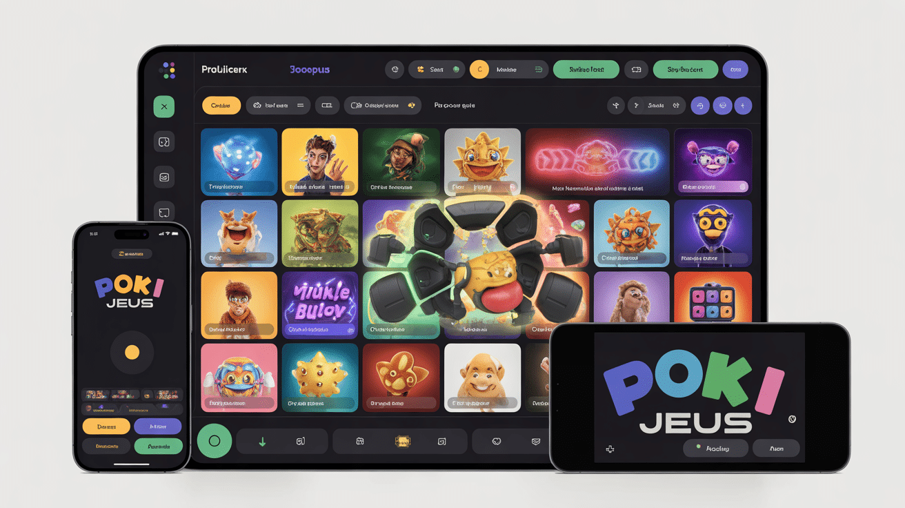 interface poki jeux gratuits ordinateur mobile