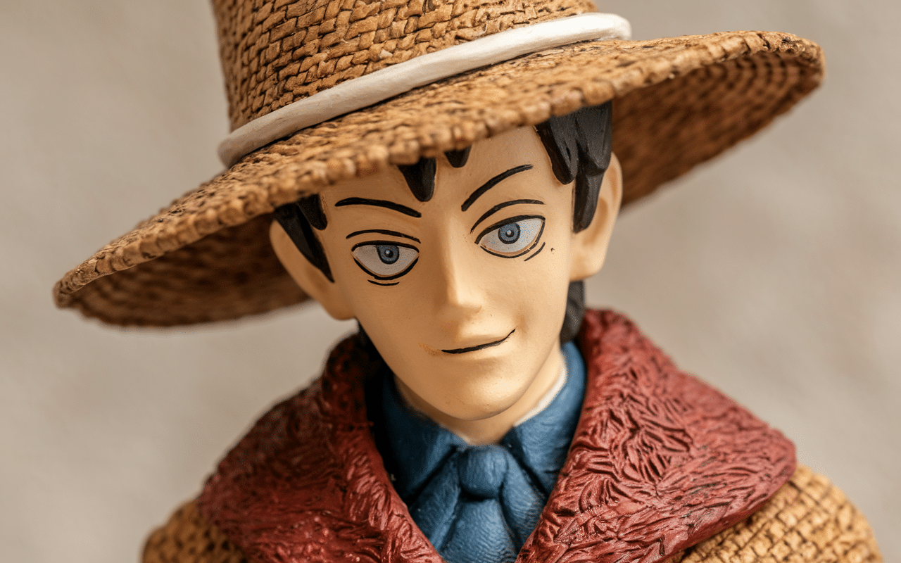 détails figurine portrait of pirates luffy au chapeau de paille