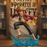 figurine portrait of pirates luffy en vitrine de collection