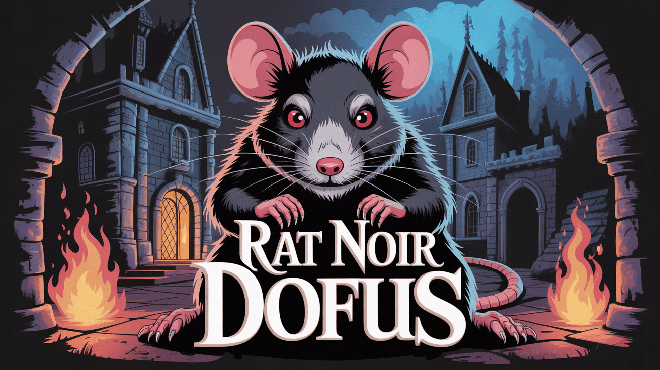 rat noir dofus illustration boss château