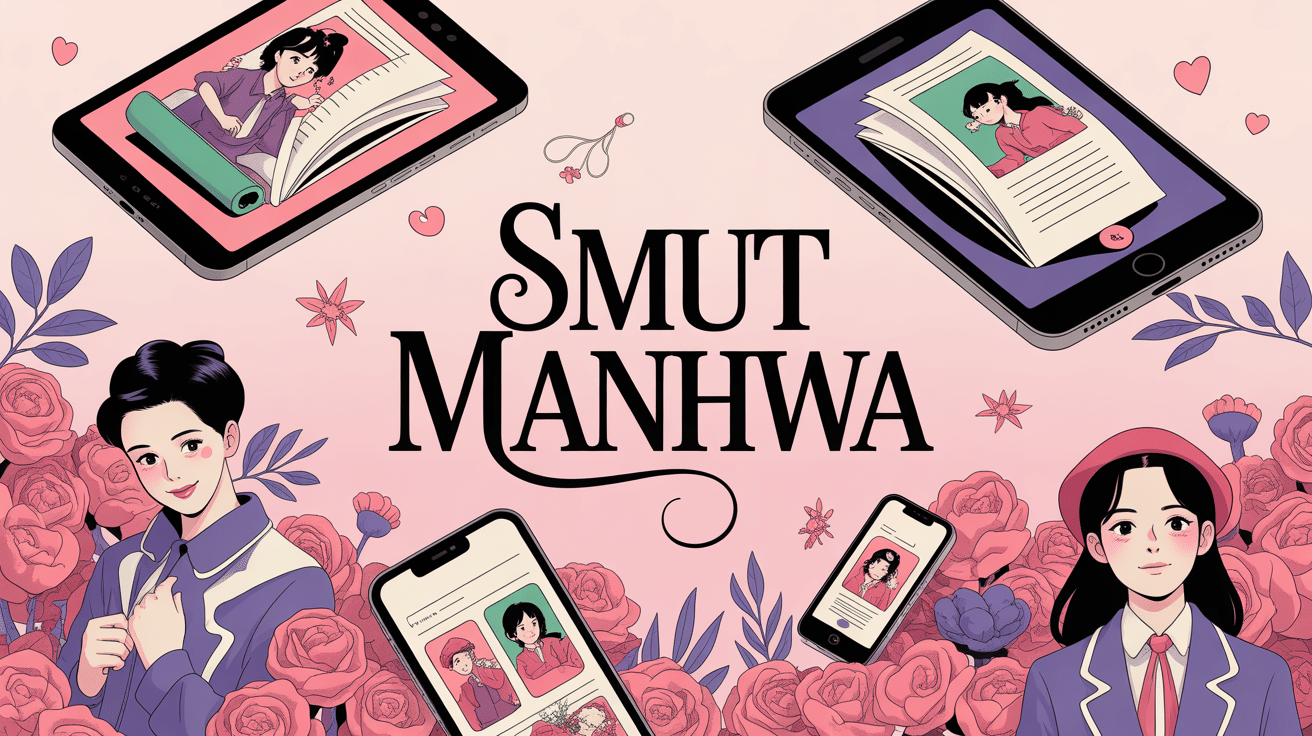 Smut manhwa personnages coréens ambiance romantique digital