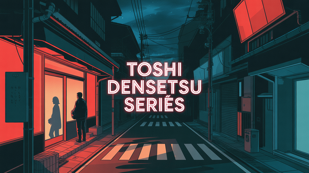 toshi densetsu series illustration rue urbaine japonaise nocturne