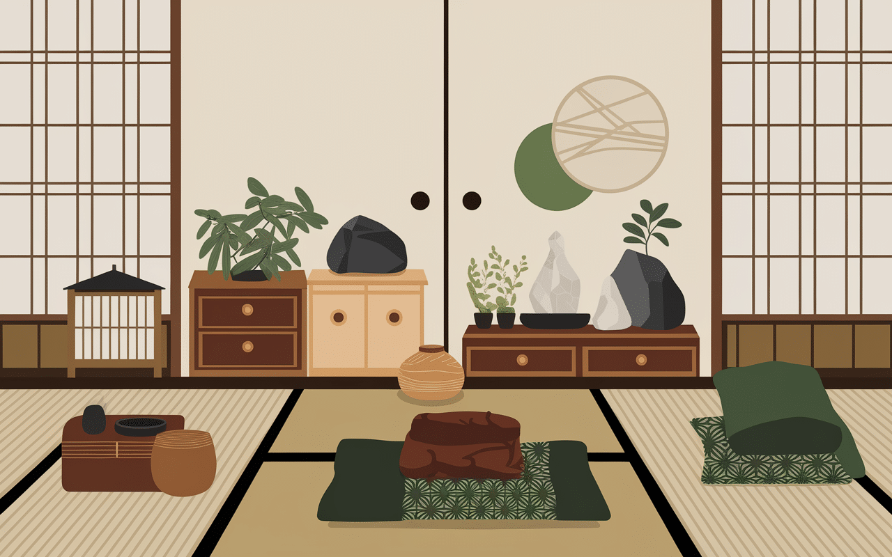 tsumi tsumi objets empilés intérieur japonais