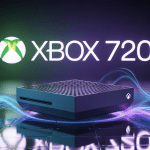 console futuriste xbox 720 sur fond lumineux