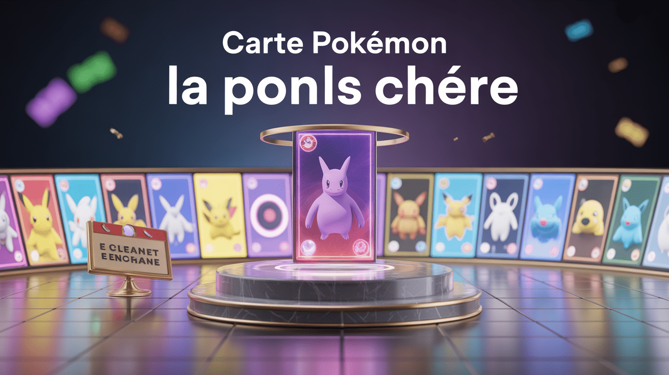 carte pokemon la plus chere sur podium doré, halo, enchères