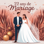 illustration couple 22 ans de mariage bronze