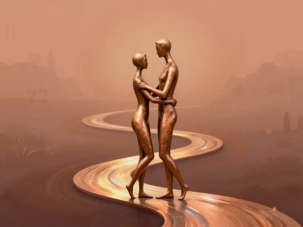 visuel symbolique 22 ans de mariage couple bronze