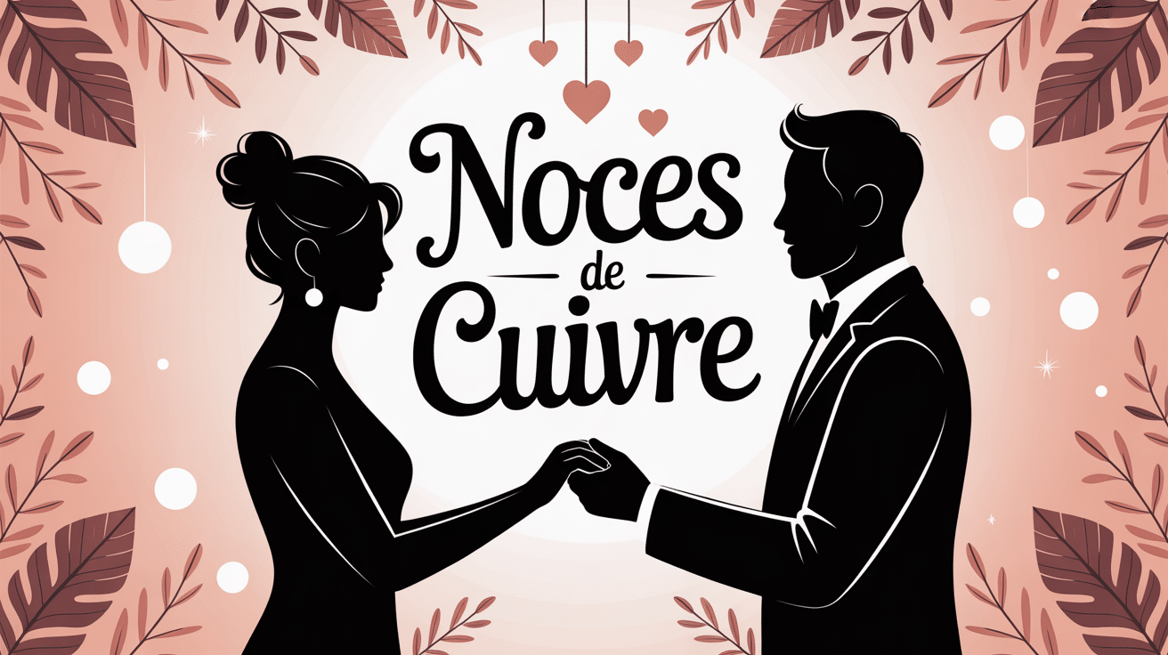Illustration noces de cuivre 32 ans de mariage