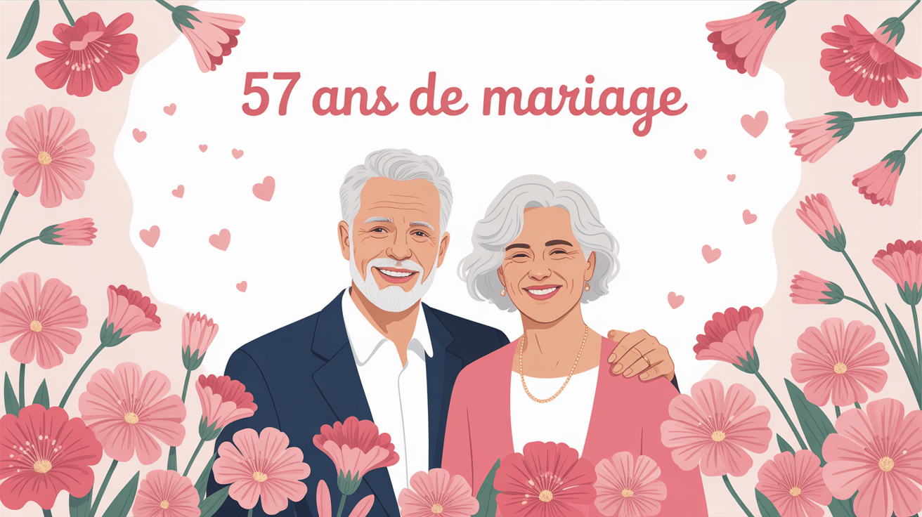Couple senior, fleurs azalée, 57 ans de mariage