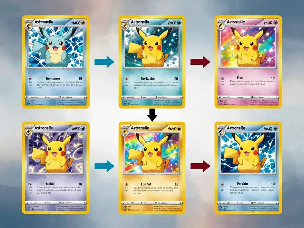 Différentes versions astronelle vmax carte pokemon valeur