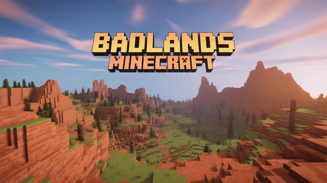 illustration globale du biome badlands minecraft