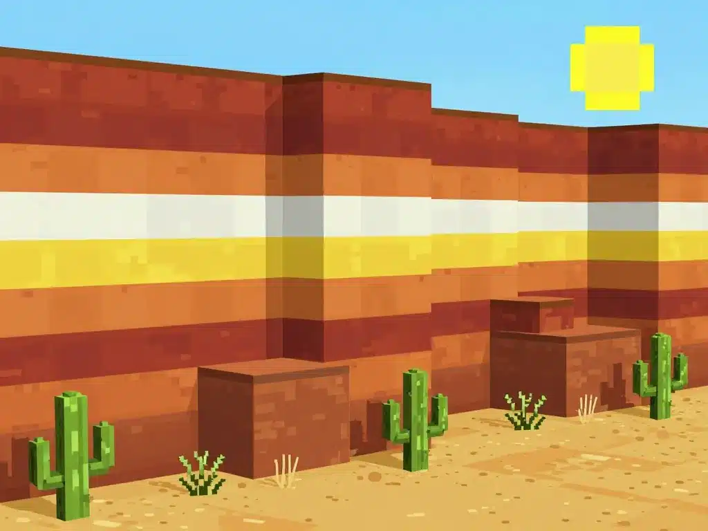 vue terrain badlands minecraft terracotta couleurs